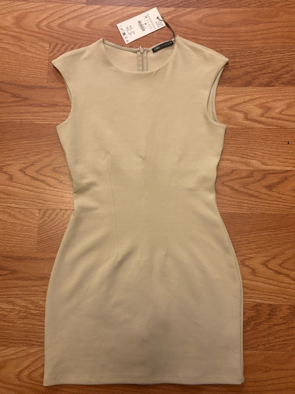 NWT Zara Cream Cap-Sleeve Mini Dress
